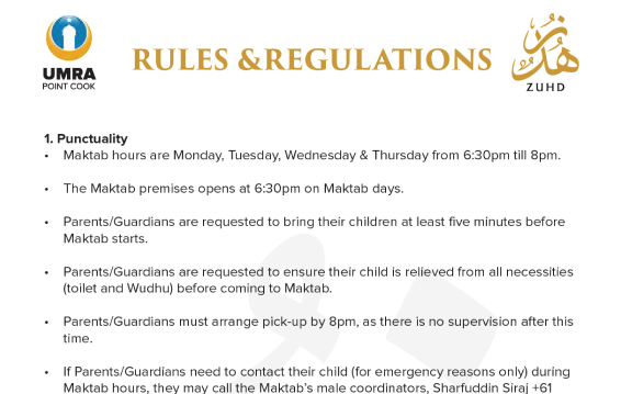 Maktab Rules